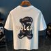 Summer New Trendy Bear Printed Men's Round Neck Short Sleeved T-shirt Ins_viptrois.com
