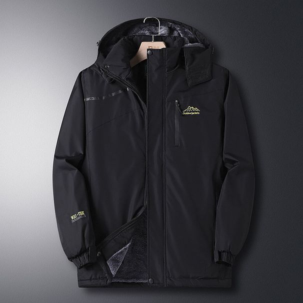 Men's Winter Fleece-Lined Parka Jacket – Windproof Thermal Coat With Detachable Hood (Black/Army Green/Navy/Red, Multi-Pocket,_viptrois.com