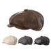 Parent Child Octagonal Newsboy Hat Children's Beret Hat Children's Hat Adult PU Leather Duckbill Cap Men And Women Forward Hat_viptrois.com