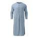 Men's Clothing New Men's Loose Stand Up Collar Long Sleeved Robe_viptrois.com