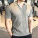 Men's Slim Fit Knit Polo Shirt - Breathable Short Sleeve Casual Top (M-XXXL, Solid Colors)_viptrois.com