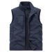Men's Reversible Fleece Vest For Outdoor & Casual Wear, Stand Collar, Thick Warm Layering Vest, Lightweight & Breathable, Multiple Pockets_viptrois.com