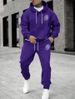 Men's Clothing Men's autumn and winter sweatshirt + trousers animal paw print sports suit women's fashion casual street hoodie spot_viptrois.com