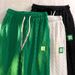 Men's Clothing Waffle High Street Wide Leg Trousers Loose Thin Retro Cuffed Sweatpants_viptrois.com