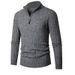 Pure Cross-Border Trade Plus Men's Half-Zip Knitwear European Size Trendy Vertical Striped Base Sweater_viptrois.com