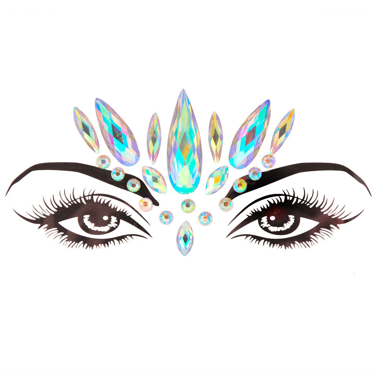 Halloween EDM electronic music festival face stickers eyebrow stickers diamond resin diamond carnival diamond stickers masquerade face decoration_viptrois.com