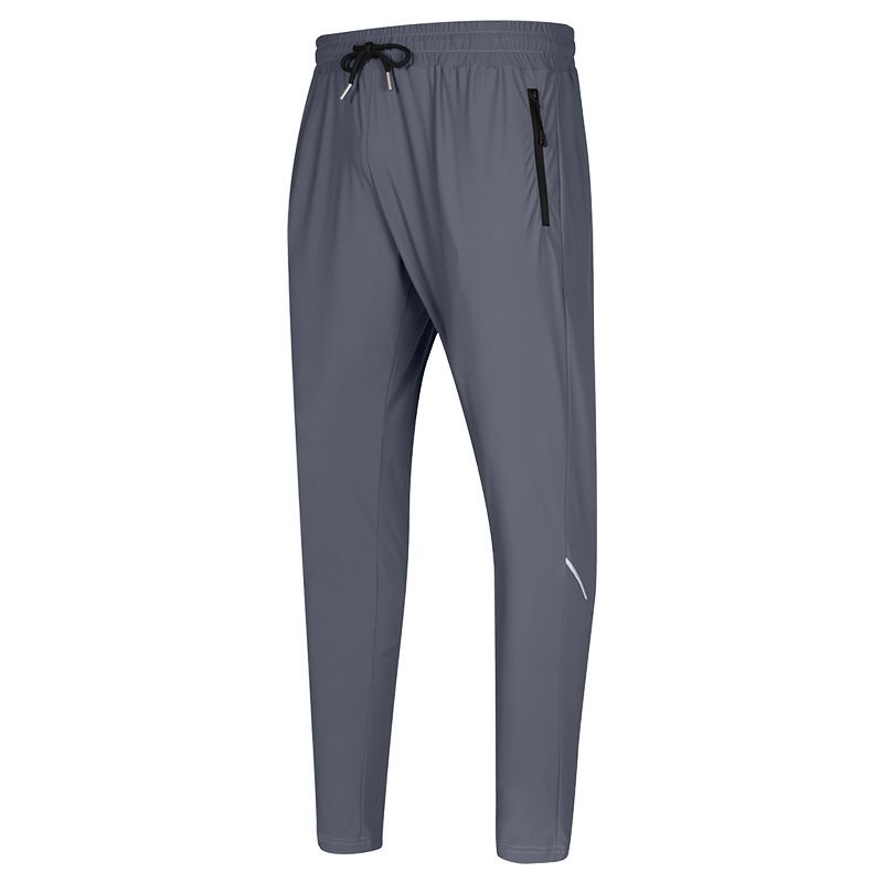 "Men's Ice Silk Casual Pants - Lightweight & Breathable Summer Joggers For Gym, Running & Daily Wear (Black/Dark Gray/Royal Blue/Khaki)"_viptrois.com