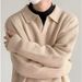 Korean Style Lapel Sweater – Men’s Casual Polo Collar Knitwear For Autumn & Winter, Relaxed & Sophisticated Outerwear_viptrois.com