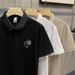 2025d Trendy Printed Letter 0k Men's Turn-down Collar Polo Shirt Short Sleeve T-shirt Summer New Business Casual Top_viptrois.com