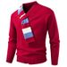 Loom Loom 2025 Autumn Winter European And American Youth Korean Version Thickened Scarf V-Neck Pullover Knitted Men's Sweater_viptrois.com