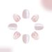 Short bright oval armour Europe and the United States cross-border foreign trade glitter white floret autumn and winter detachable wear nail art 24 pi_viptrois.com