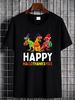 Dinosaur Halloween Thanksgiving Christmas HalloThanksMas T-Shirt Women Top Graphic Tees Streetwear Female Versatile Slightly Stylish Summer Unisex T-Shirt For Women Casual Breathable Soft Stretched Top For Everyday Wear Designer Clothes Casual_viptrois.com