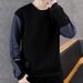 New printed autumn and winter hoodie men's spring and autumn round neck loose top chic trend_viptrois.com