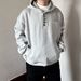 Unisex Oversized Hooded Sweatshirt – Vintage Pullover With Button Details (Black/Gray, M-3xl, 85% Cotton)_viptrois.com