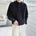 Men's Cable Knit Sweater – Relaxed Fit Crew Neck Pullover With Textured Pattern (M-XXXL) – Breathable Polyester Blend For Casual & Smart Casual Wear_viptrois.com