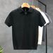 Men's ClothingShort Sleeved Sweater Men's Textured POLO Shirt Lapel V Neck Slim Fit Business T Shirt_viptrois.com