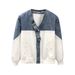 Cool Contrast Color Denim Jacket Men's Spring And Autumn Style New Men's Spirited Young Man Autumn And Winter Youth V Neck Top_viptrois.com