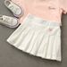 Mother&Kids Girls' pleated skirt pants Children's summer dress with safety pants Thin medium and small children's skirt_viptrois.com