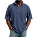 Men's Corduroy Half-Zip Shirt – Stylish Short-Sleeve, Relaxed Fit, Trendy Casual & Smart Look_viptrois.com