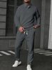 Men's Wheat-Stripe Polo & Pants Set – Long Sleeve Athletic Outfit For Casual & Sporty Looks_viptrois.com