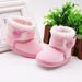 Baby shoes 0-1 year old newborn baby shoes high-top solid color snow boots turn-up sleeve does not fall off velvet padded cotton shoes_viptrois.com