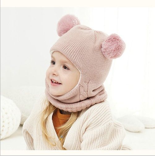 Kids'hats Children's hats and necklaces with wool thickened ear-protection overheads winter for men and women_viptrois.com