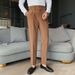 Men's Clothing Men's All Match Slim Fitting Pants Spring And Autumn Retro High Waist Business Solid Color Straight Casual Trousers_viptrois.com