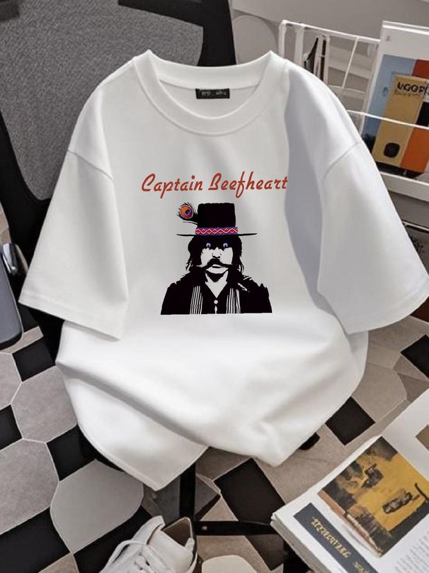 Vintage Concert Band Captain Beefheart Shirt Classic White Unisex S-5XL BY746 Casual Graphic Homme Soft Versatile Summer Stylish Slightly_viptrois.com
