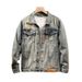 Men's Retro Ripped Denim Jacket Trendy High End Street Style American Spring Autumn New Cool Fashion_viptrois.com