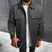 "Men's Wool-Look Jacket – Autumn Single-Breasted Coat With Lapel & Flap Pockets In Black/Army Green/Navy/Dark Gray (S-XXL)"_viptrois.com