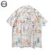 British Style Loose Cuban Collar Shirt Men's Short Sleeves Niche Trendy Casual Shirt Vacation Wear_viptrois.com
