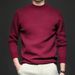 Men's Slim-Fit Mock Neck Sweater – Autumn Solid Color Knit Pullover, Lightweight Layering Essential For Business & Casual Wear_viptrois.com