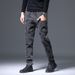 Men's Casual Slim-fit Straight Trousers Men's Light Business Personality Versatile Trendy Trousers_viptrois.com