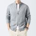 "Men's Dual-Zip High Neck Knit Sweater – Versatile Business Casual Pullover With Ribbed Hem (Charcoal/Black/Khaki, M-XXXL)"_viptrois.com