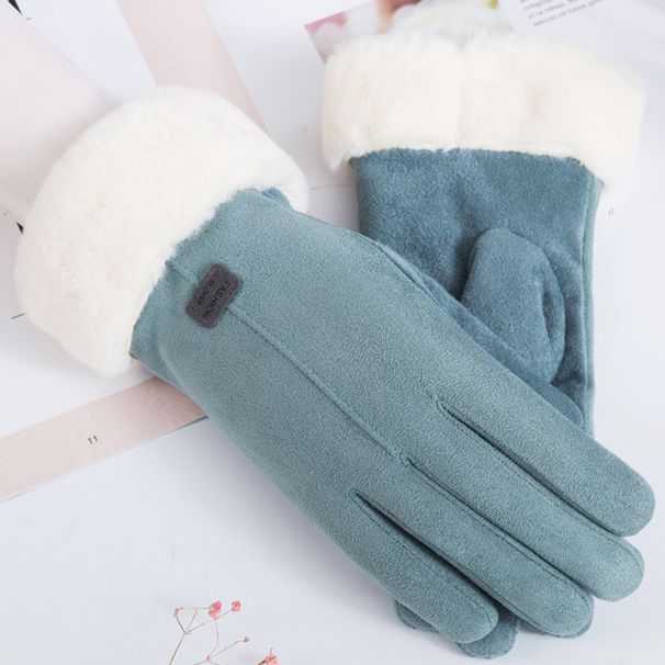 Cotton gloves female warm thickened student cute touch screen mittens with velvet_viptrois.com