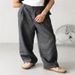 Men's Clothing Loose Linen Pleated High Waist Jogging Pants Breathable Everyday Casual Pants_viptrois.com