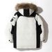 Korean Style Thickened White Goose Down Parka For Men, Long Length Hooded Coat With Fur Collar, Unisex Winter Jacket_viptrois.com