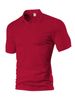 Men's Clothing Men's Breathable Linen-Look Short Sleeve Shirt – Lightweight Polyester Woven Top With Checkerboard Texture & Spread Collar_viptrois.com