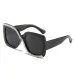Special Design Color With Crystals Big Frame Rhinestone Bling Trendy Fashionable Sunglasses_viptrois.com