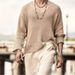 Men's Summer Knit Sweater Breathable Loose Fit Casual V-Neck Pullover Lightweight_viptrois.com