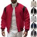 Men's Heavyweight Velvet Baseball Jacket – Stand Collar Flight Bomber (Navy Blue, Big Red, Black, Light Gray, Dark Gray, Apricot, S-XXXL)_viptrois.com