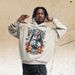 Fashion Style Fleece-lined 430g Plaster Angel Print Hoodie, Loose Casual American-style Sweatshirt_viptrois.com