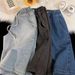 Men's Summer Denim Shorts New Style Thin Elastic Waist Loose Fit Wide Leg Casual Five Point Pants Versatile_viptrois.com