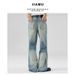Men's Clothing Spring And Summer Gradient High Street Neutral Wide Leg Loose Baggy Jeans Flared Jeans For Men And Women_viptrois.com