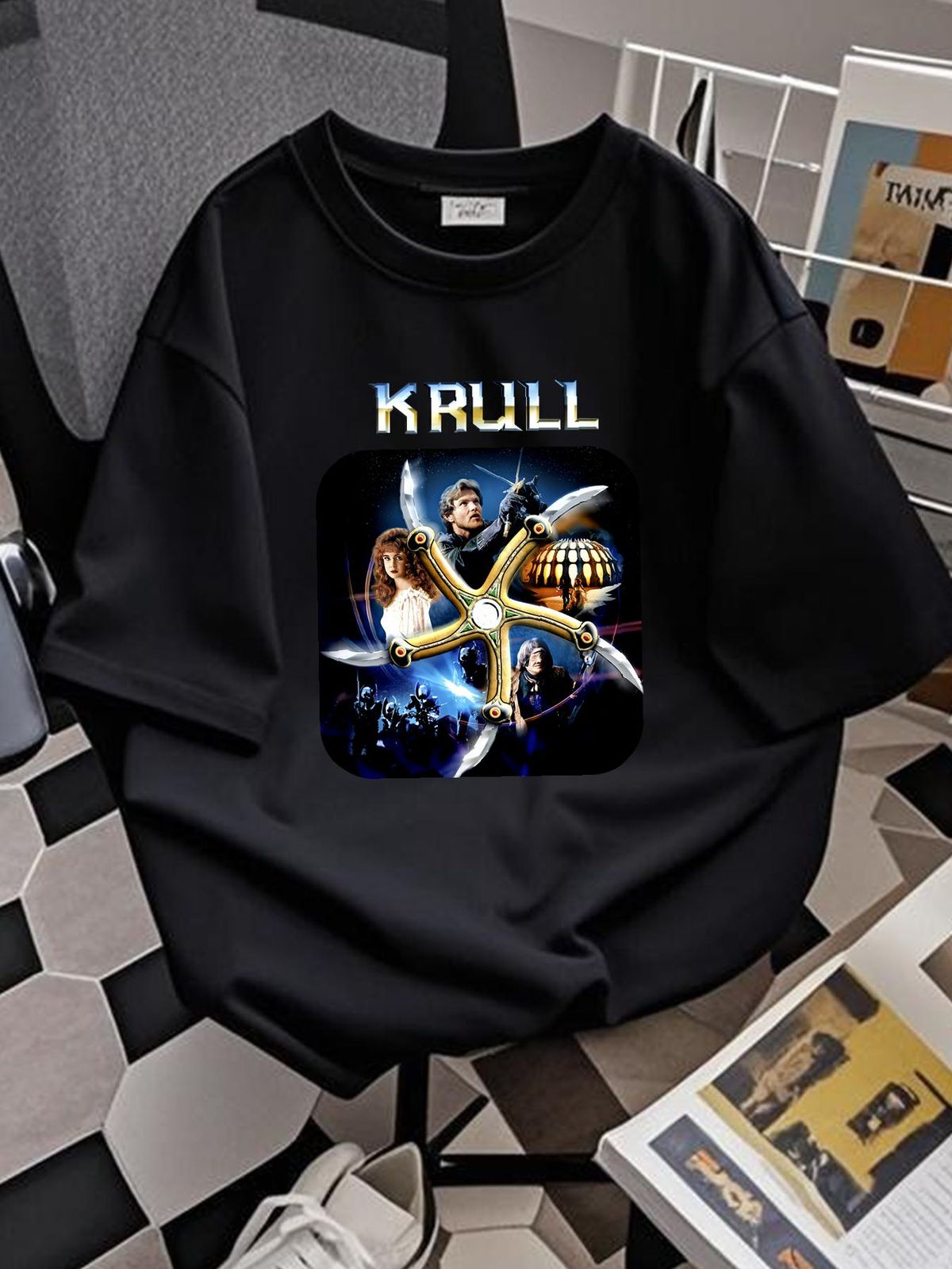 KRULL 80's Sci Fi Fantasy Movie T Shirt Mens Stretched Streetwear Designer Clothes Stylish Breathable Versatile Soft Comfortable Summer Slightly_viptrois.com