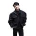 2026 Bomber Light Cavalry Suit Men's Spring American Bomber Jacket Black Stand-up Collar Tooling Jacket Tide_viptrois.com