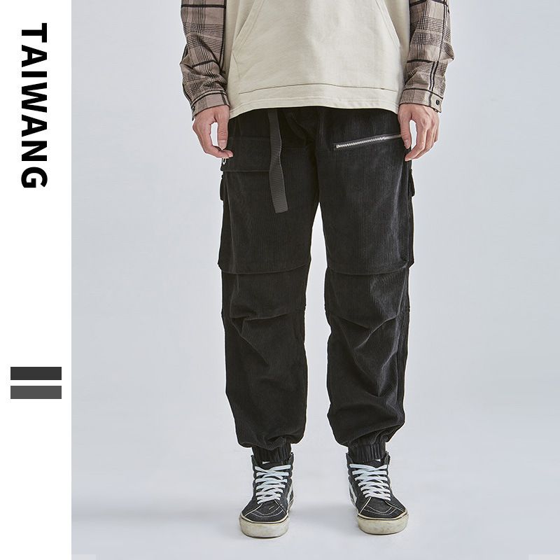 Men's Clothing Thai King Men's Wear Tide brand overalls for men 2024 autumn and winter new men's wear pants corduroy loose trousers for men_viptrois.com