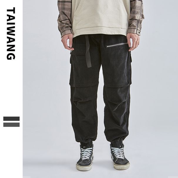 Men's Clothing Thai King Men's Wear Tide brand overalls for men 2024 autumn and winter new men's wear pants corduroy loose trousers for men_viptrois.com