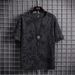 Men's Clothing Thin Large Size Short Sleeve Loose Fat Men's Clothing Letter Print Half Sleeve T Shirt Top Clothes_viptrois.com