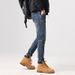Men's motorcycle riding jeans casual patchwork stretch jeans_viptrois.com